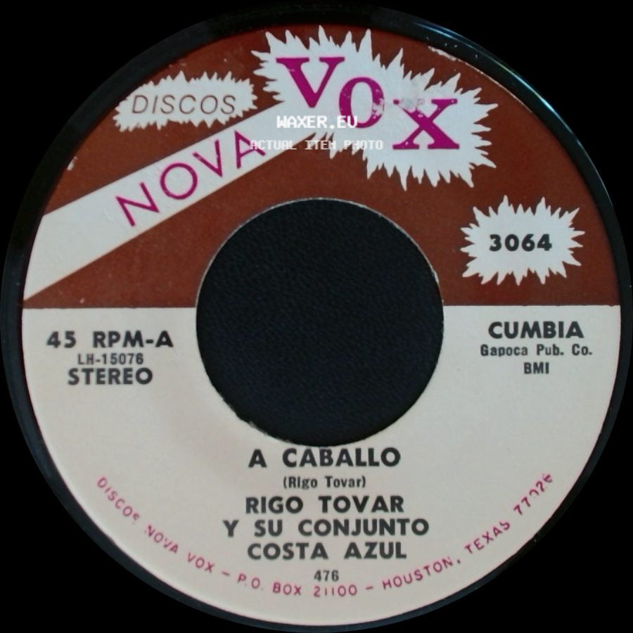 Rigo Tovar Y Su Conjunto Costa Azul - A Caballo / Te Quiero Dijiste side A