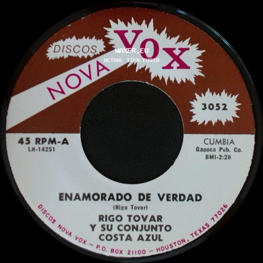 Rigo Tovar Y Su Conjunto Costa Azul - Enamorado De Verdad / Porque Te Has Ido Mujer side A