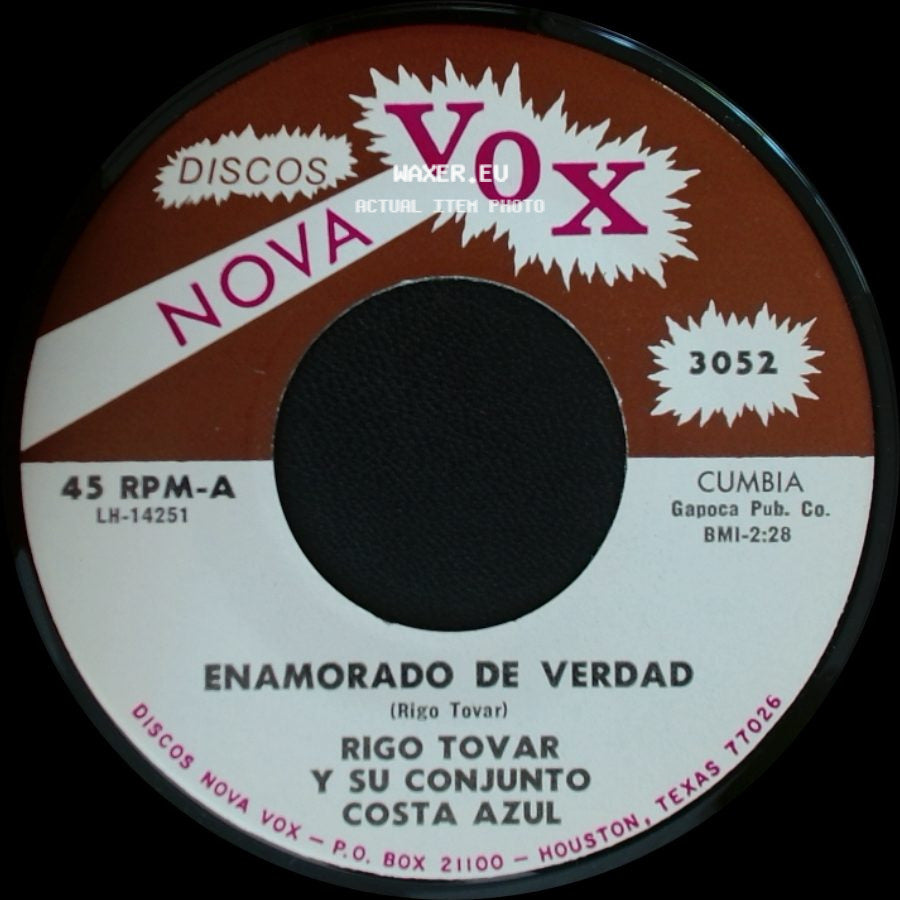 Rigo Tovar Y Su Conjunto Costa Azul - Enamorado De Verdad / Porque Te Has Ido Mujer side A