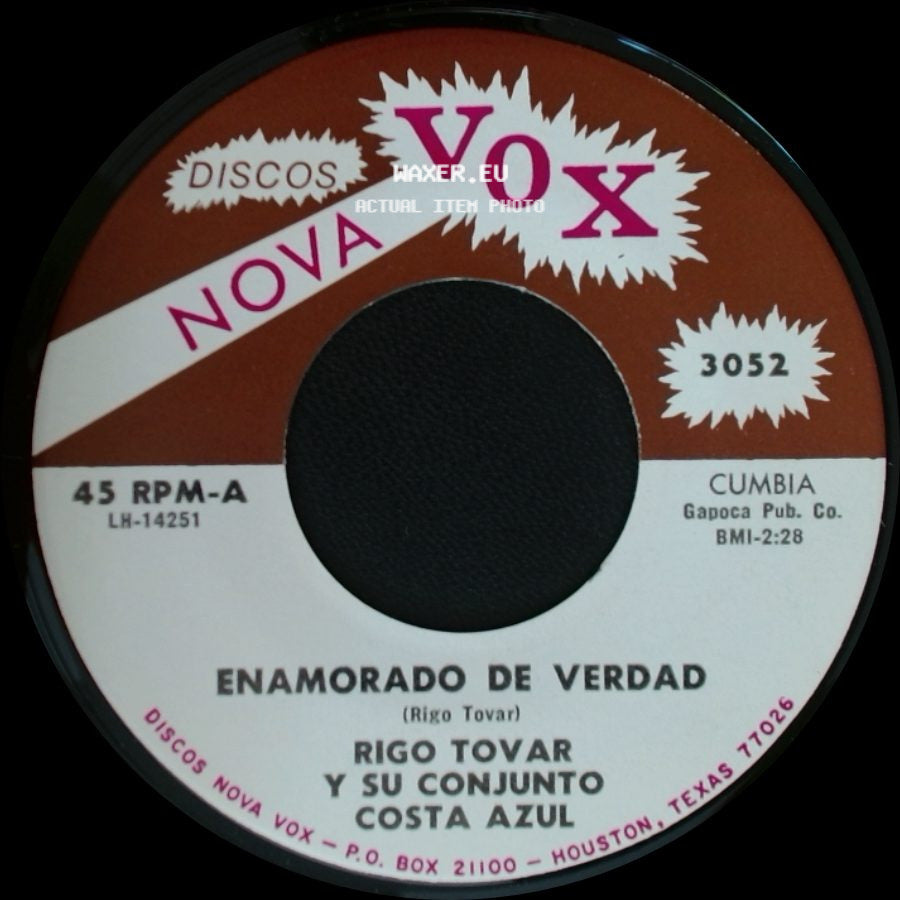 Rigo Tovar Y Su Conjunto Costa Azul - Enamorado De Verdad / Porque Te Has Ido Mujer side A