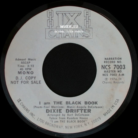 Dixie Drifter - I Am The Black Book / I Am The Black Book side B