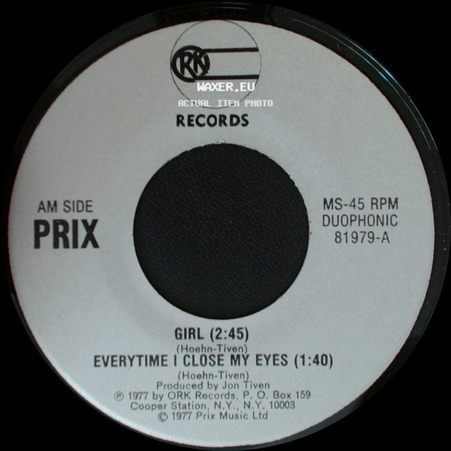Prix - Girl / Everytime I Close My Eyes / Zero side A