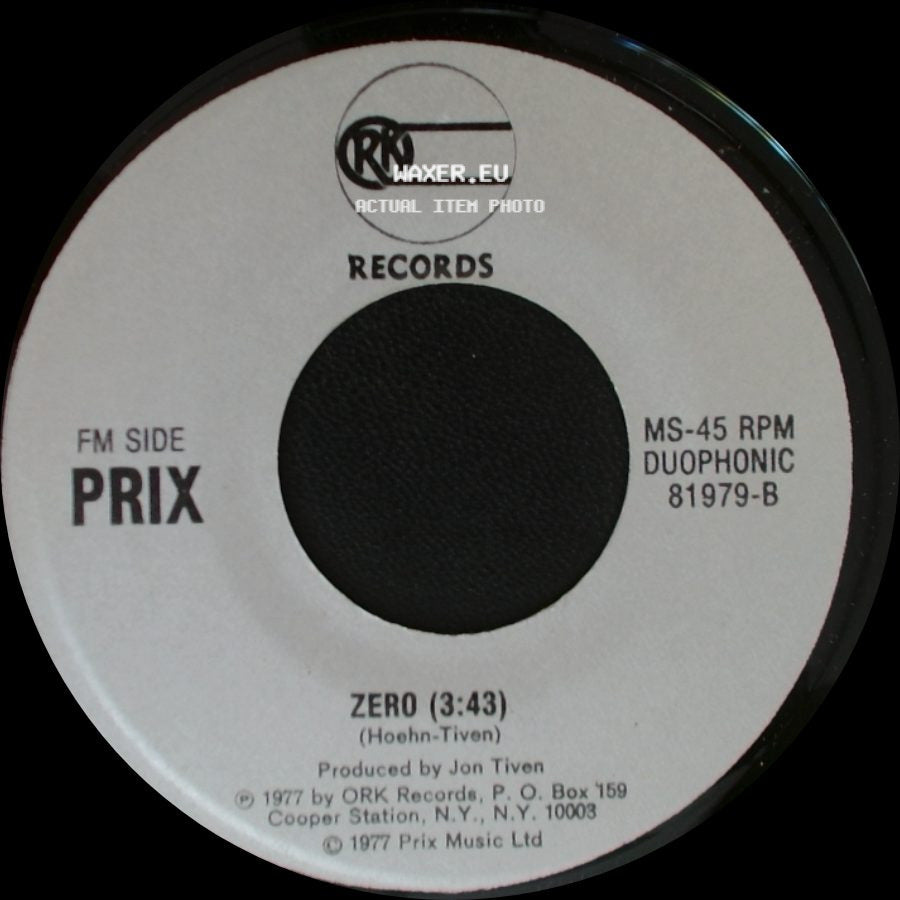 Prix - Zero (3:43) / Girl / Everytime I Close My Eyes side A