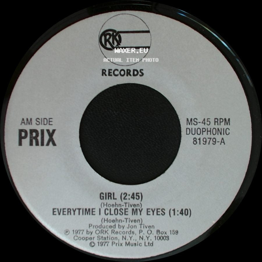 Prix - Zero (3:43) / Girl / Everytime I Close My Eyes side B