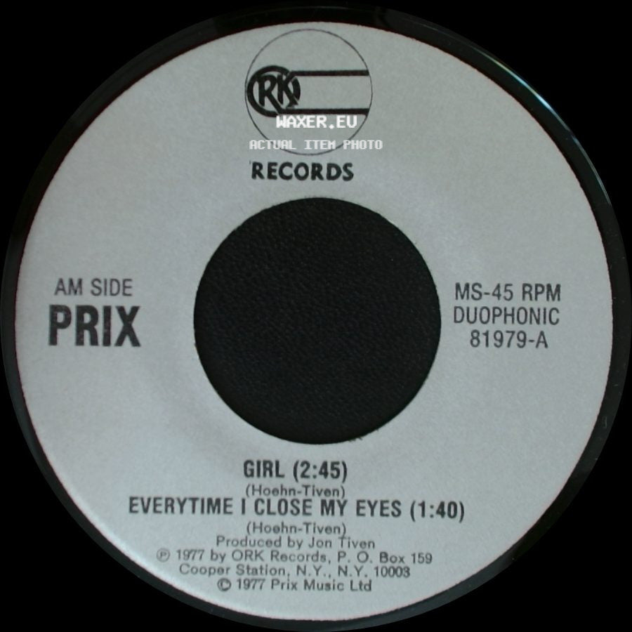 Prix - Girl / Everytime I Close My Eyes / Zero side A
