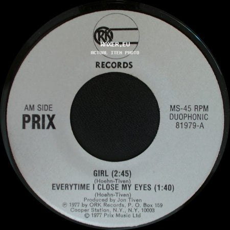 Prix - Girl / Everytime I Close My Eyes / Zero side A