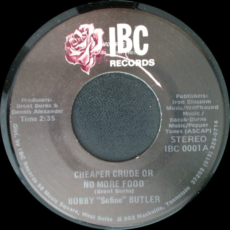 Bobby "Sofine" Butler - Bobby's (Nervous) Breakdown / Cheaper Crude Or No More Food side B