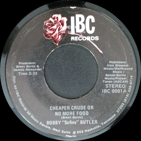Bobby "Sofine" Butler - Bobby's (Nervous) Breakdown / Cheaper Crude Or No More Food side B