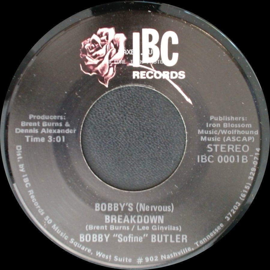 Bobby "Sofine" Butler - Bobby's (Nervous) Breakdown / Cheaper Crude Or No More Food side A