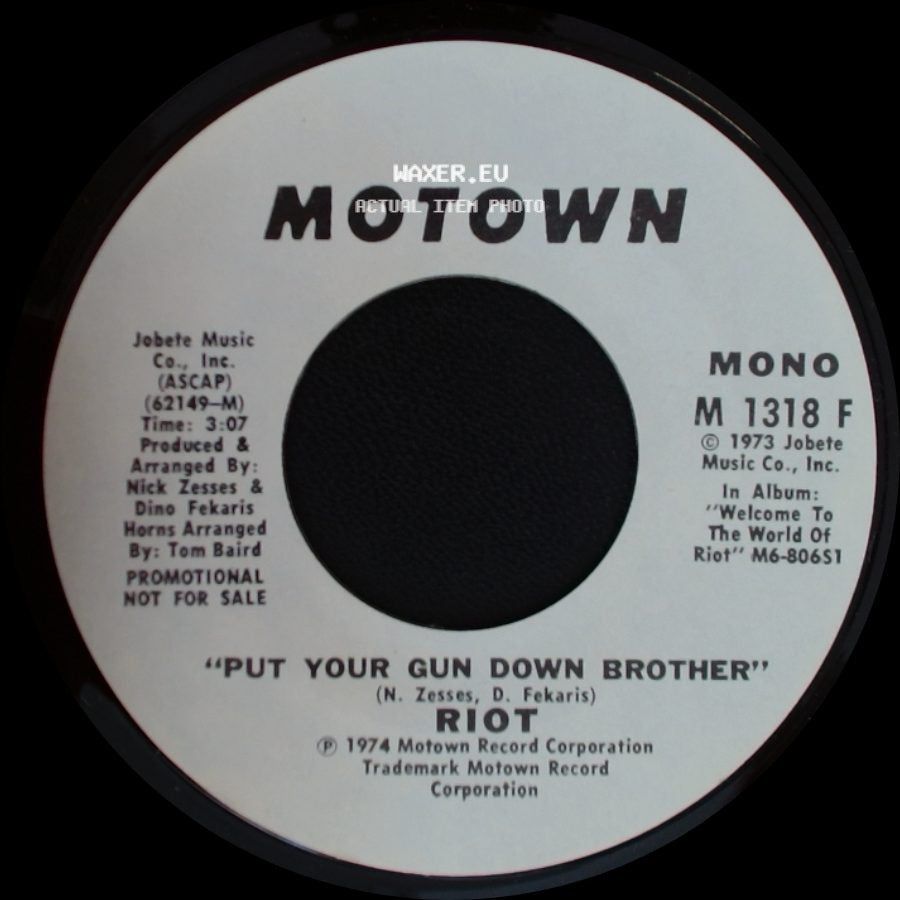 Riot - Put Your Gun Down Brother / Put Your Gun Down Brother side A