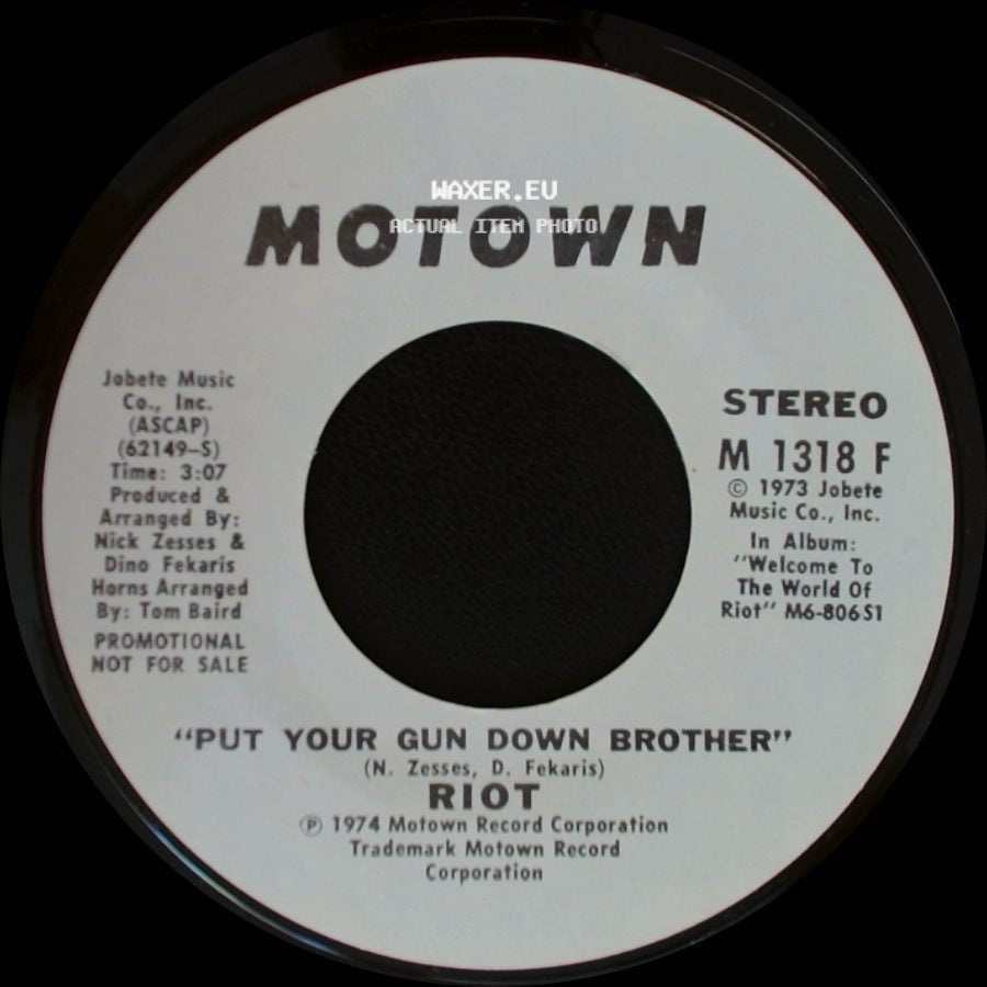 Riot - Put Your Gun Down Brother / Put Your Gun Down Brother side B