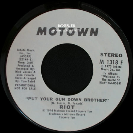 Riot - Put Your Gun Down Brother / Put Your Gun Down Brother side B