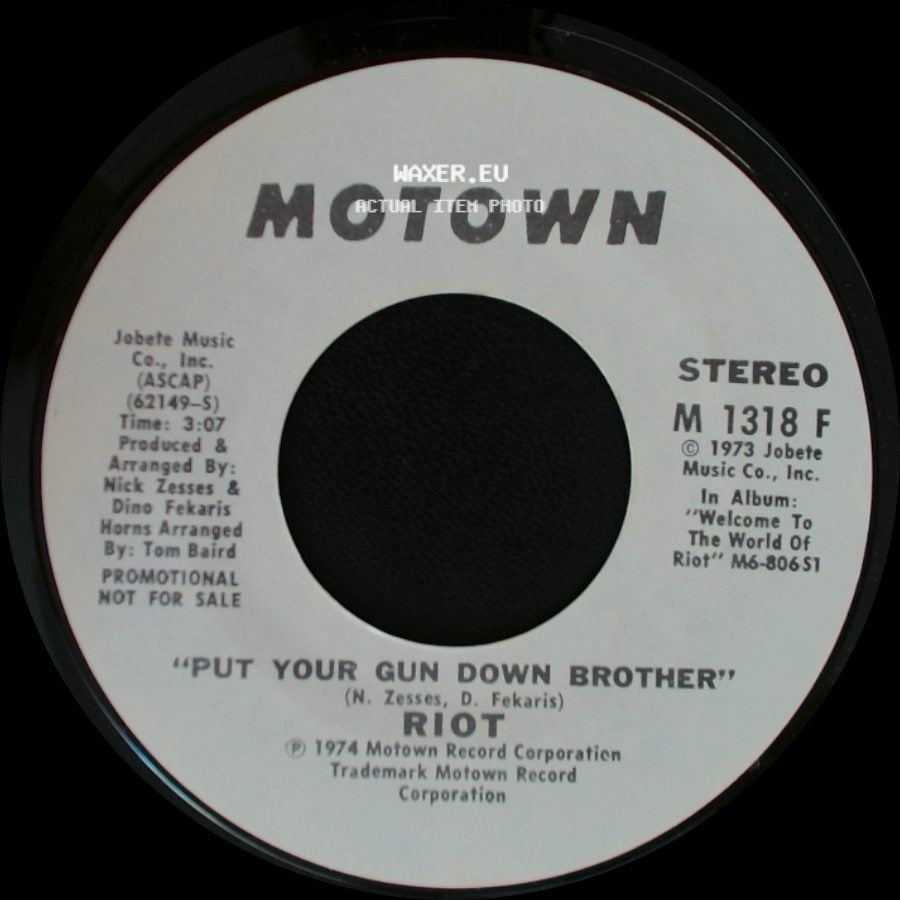 Riot - Put Your Gun Down Brother / Put Your Gun Down Brother side B
