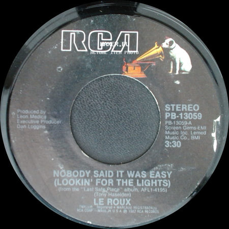 Le Roux - Can't You See It In My Eyes / Nobody Said It Was Easy (Lookin' For The Lights) side B