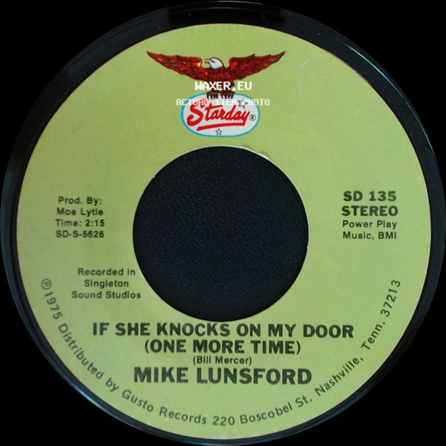 Mike Lunsford - Too Hurt To Fight / If She Knocks On My Door (One More Time) side B