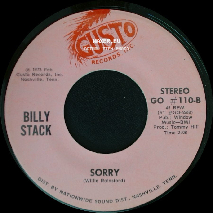 Billy Stack - Sorry / Slowly side A