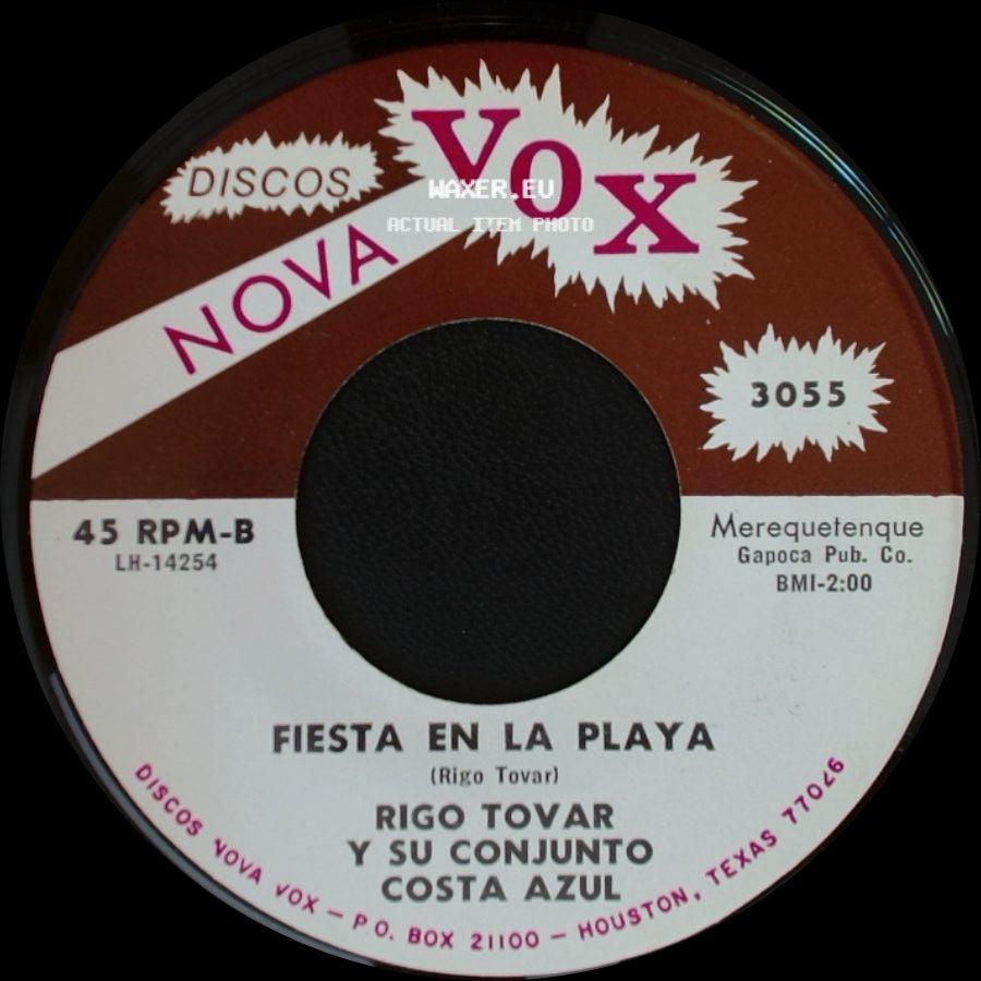 Rigo Tovar Y Su Conjunto Costa Azul - Fiesta En La Playa / Recordando Un Cariño side A