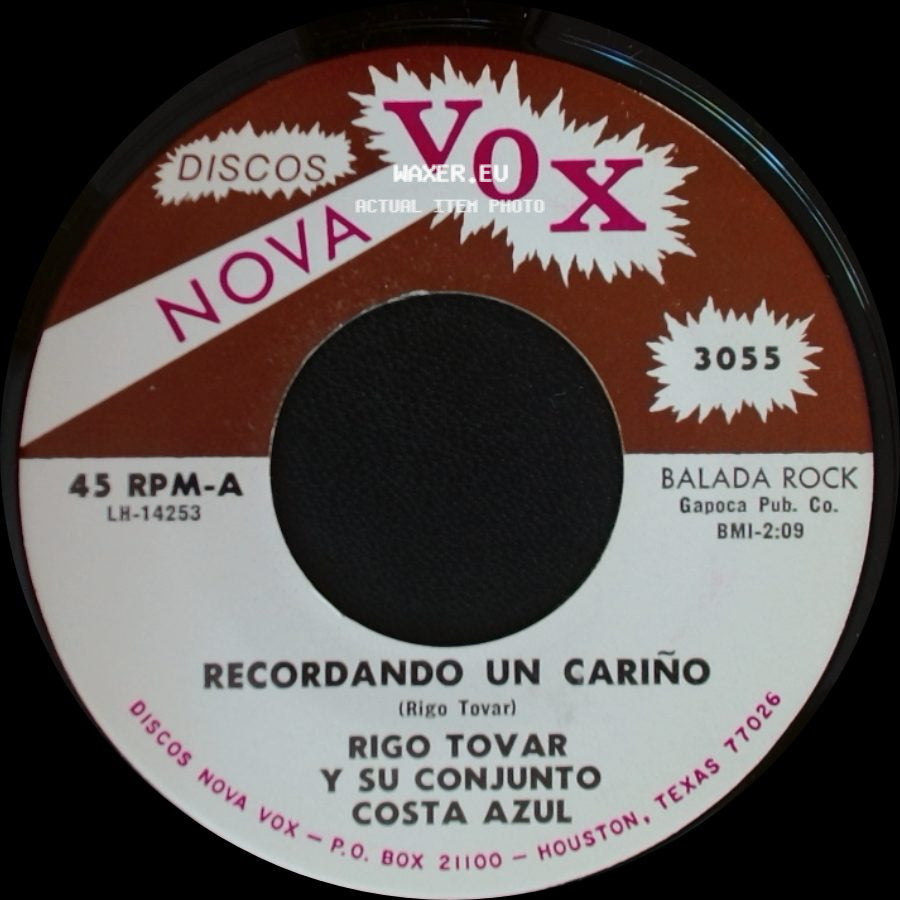 Rigo Tovar Y Su Conjunto Costa Azul - Fiesta En La Playa / Recordando Un Cariño side B