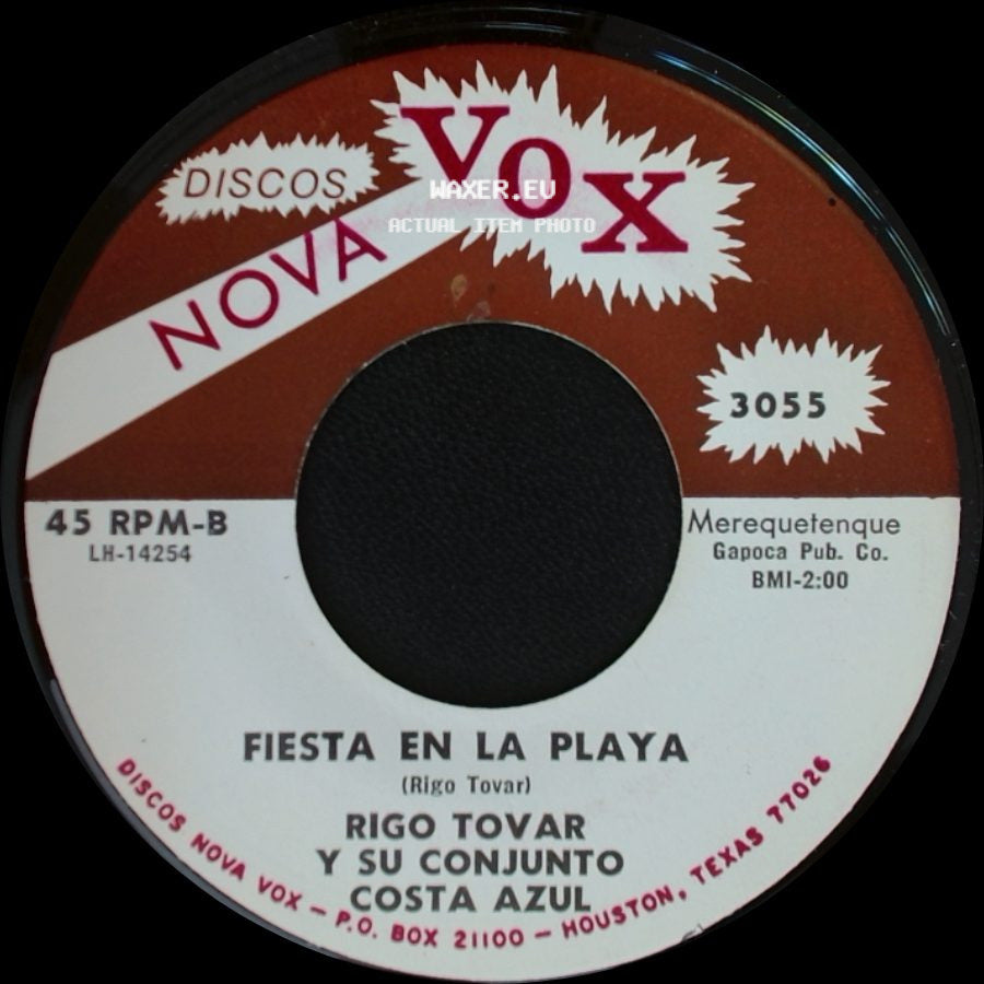 Rigo Tovar Y Su Conjunto Costa Azul - Fiesta En La Playa / Recordando Un Cariño side A