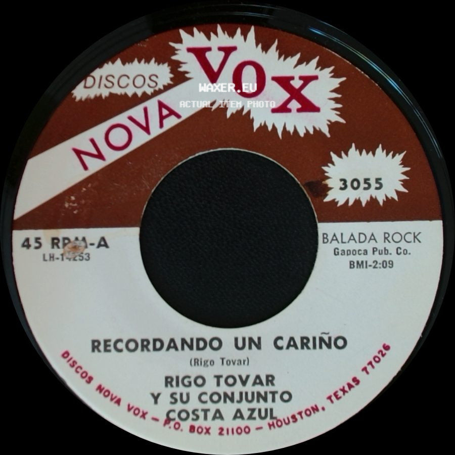 Rigo Tovar Y Su Conjunto Costa Azul - Fiesta En La Playa / Recordando Un Cariño side B