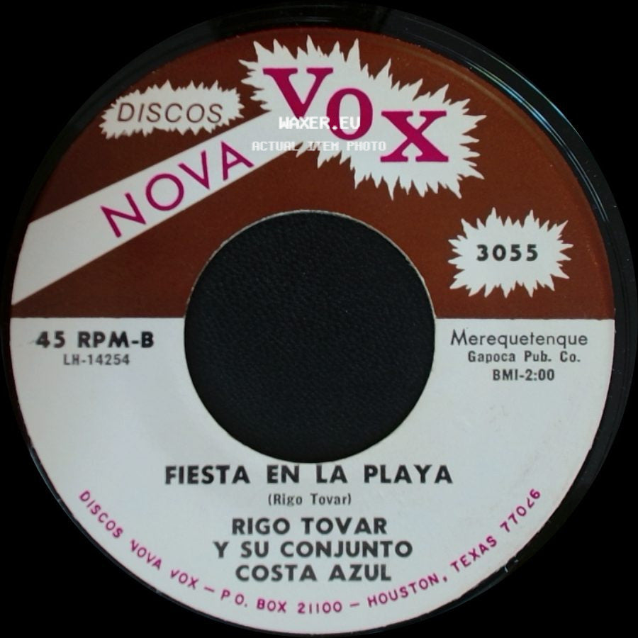 Rigo Tovar Y Su Conjunto Costa Azul - Fiesta En La Playa / Recordando Un Cariño side A