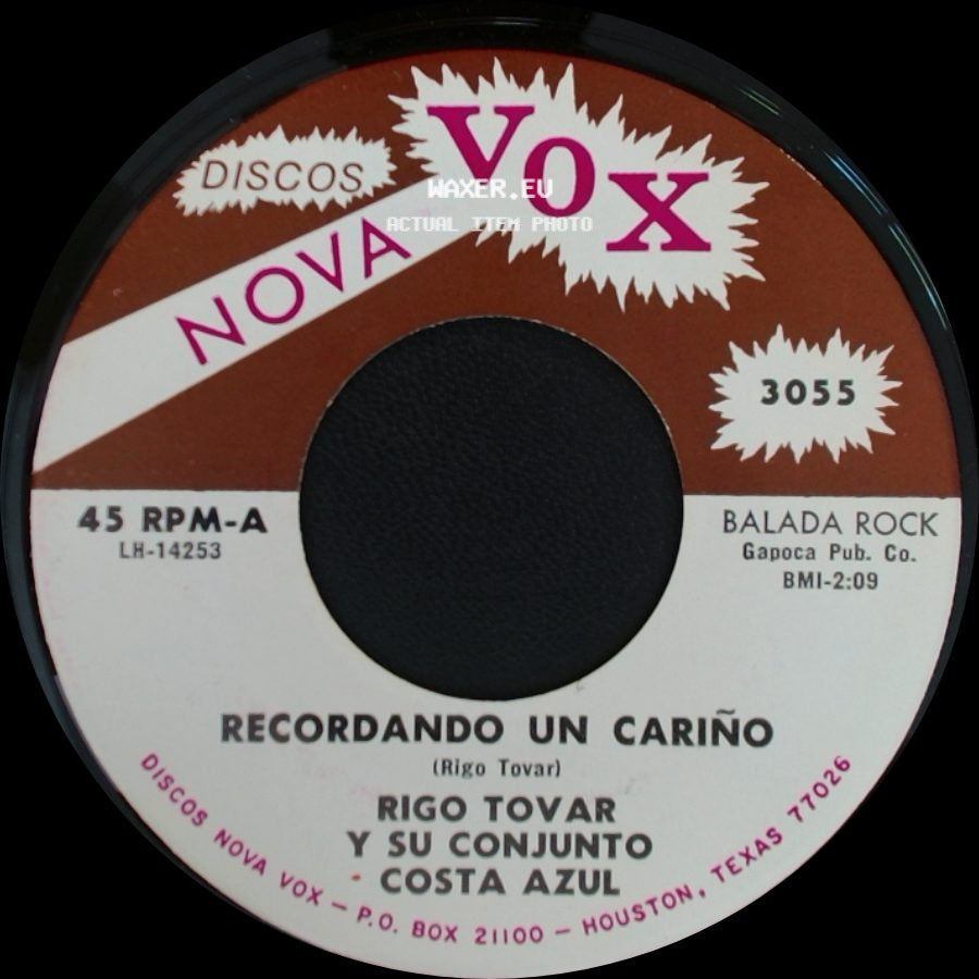 Rigo Tovar Y Su Conjunto Costa Azul - Fiesta En La Playa / Recordando Un Cariño side B