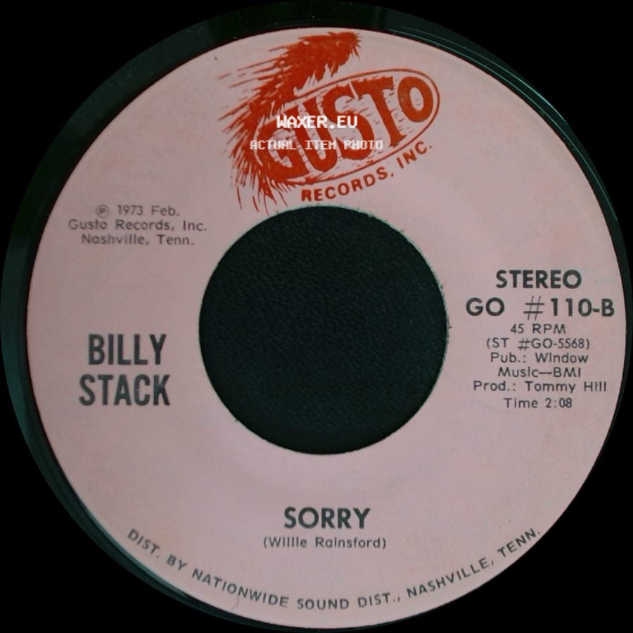 Billy Stack - Sorry / Slowly side A