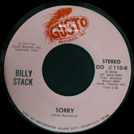 Billy Stack - Slowly / Sorry side B