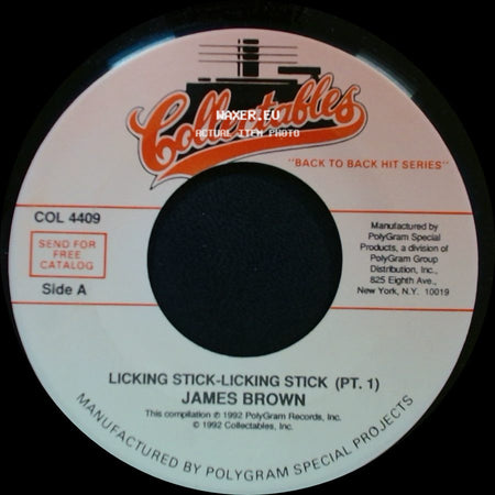 James Brown - Licking Stick-Licking Stick (Pt. 1) / Licking Stick-Licking Stick (Pt. 2) side A