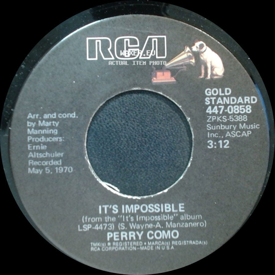 Perry Como - Seattle / It's Impossible side B