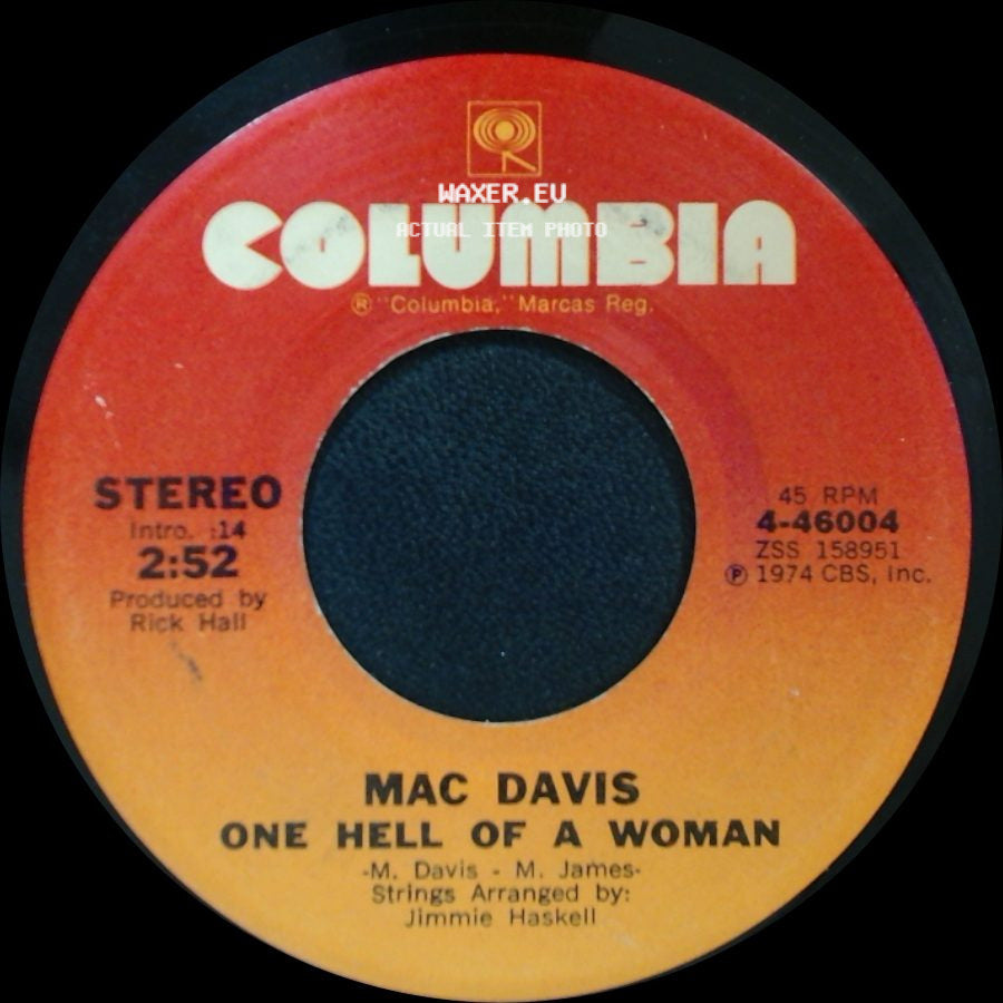 Mac Davis - A Poor Man's Gold / One Hell Of A Woman side B