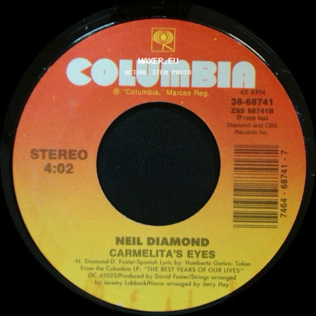 Neil Diamond - The Best Years Of Our Lives / Carmelita's Eyes side B