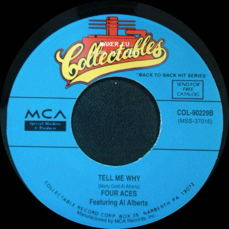 Four Aces Featuring Al Alberts - Love Is A Many Splendored Thing / Tell Me Why side B