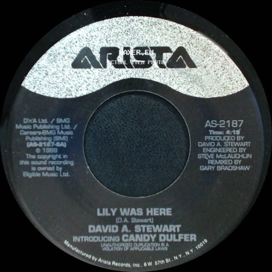 David A. Stewart Introducing Candy Dulfer / David A. Stewart - Lily Was Here (Dna Remix) / Lily Was Here side B