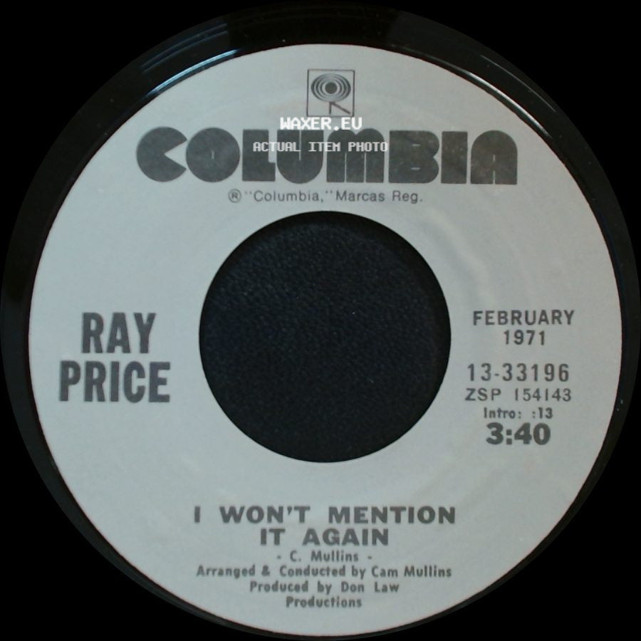 Ray Price - I Won't Mention It Again / For The Good Times side A