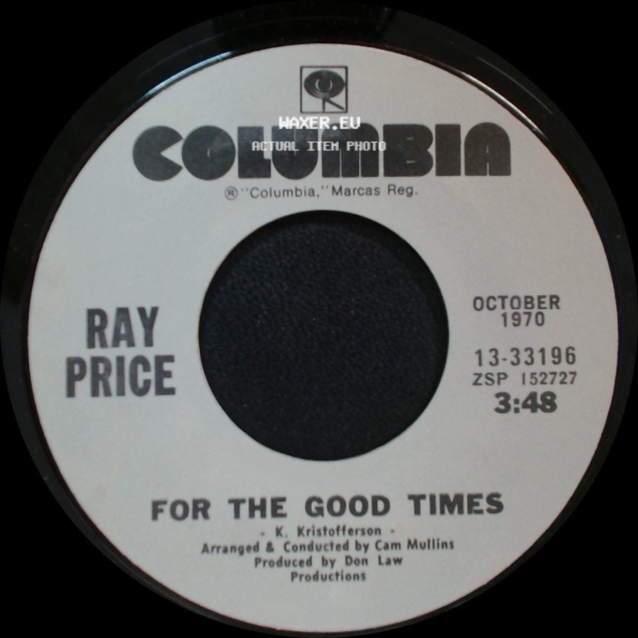 Ray Price - I Won't Mention It Again / For The Good Times side B