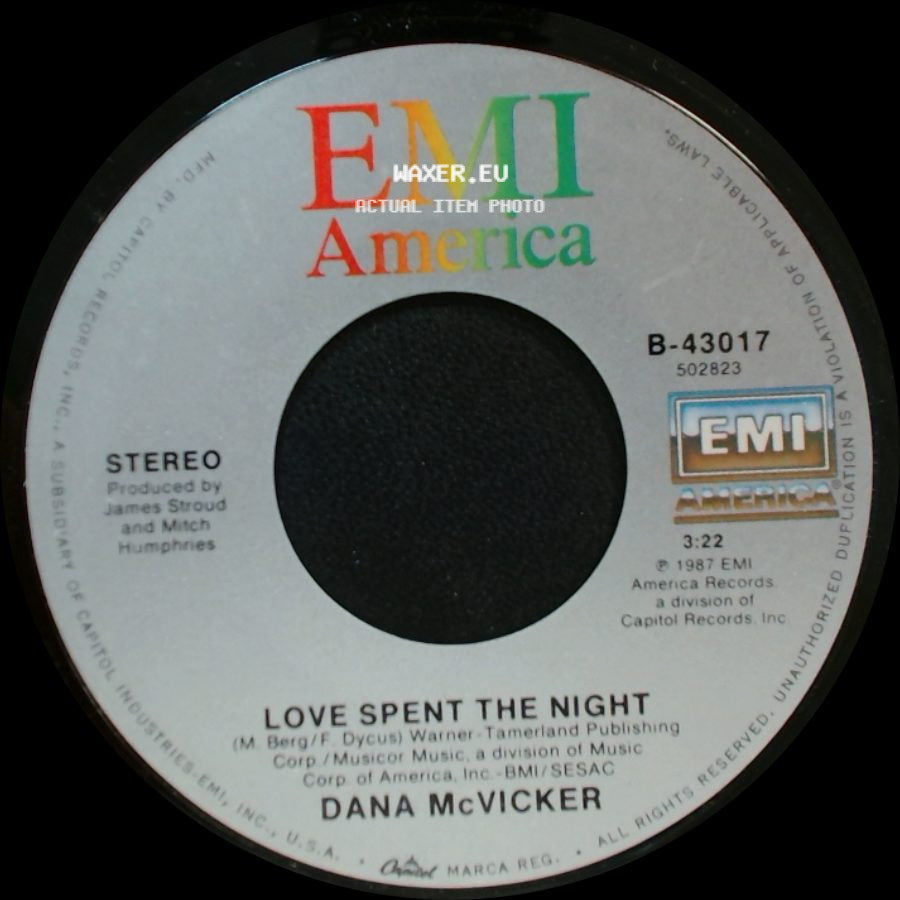 Dana Mcvicker - Call Me A Fool / Love Spent The Night side B