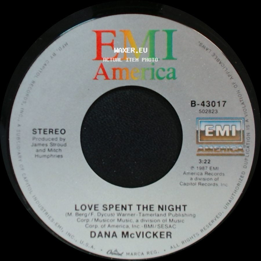Dana Mcvicker - Call Me A Fool / Love Spent The Night side B