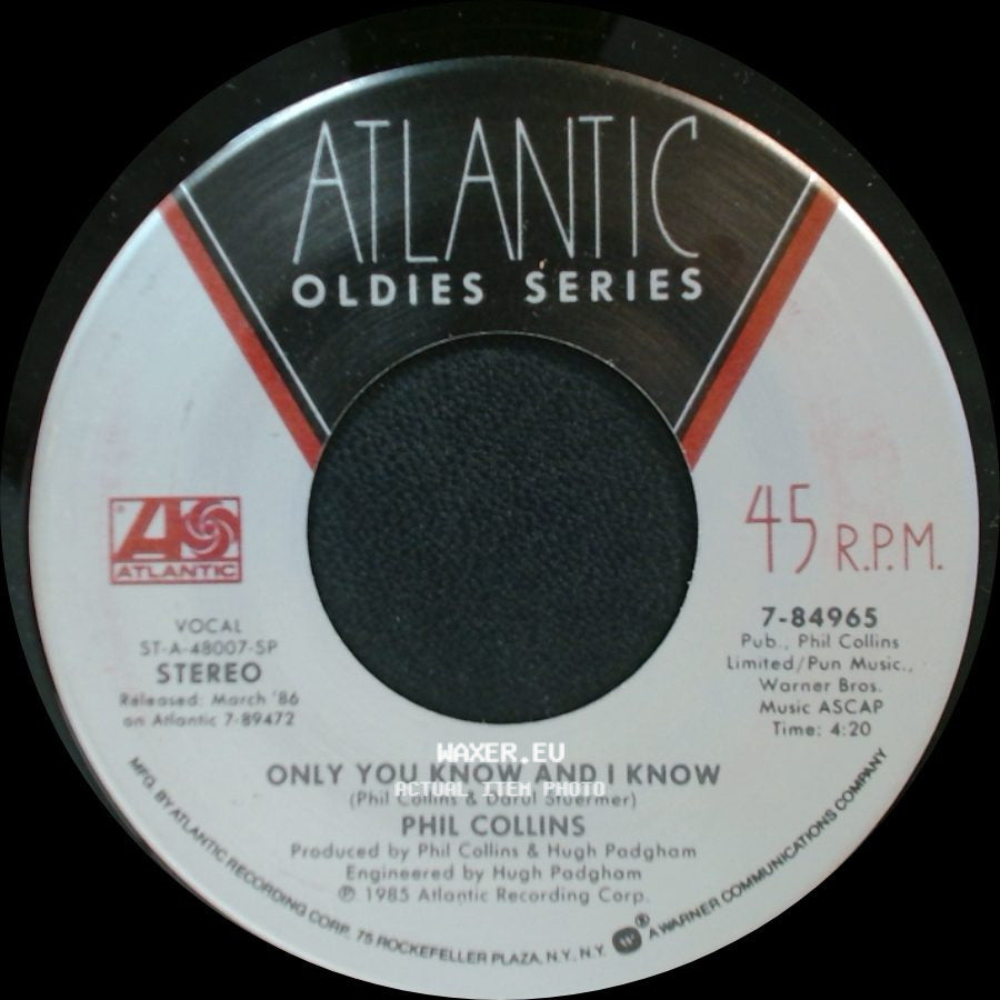 Phil Collins And Marilyn Martin / Phil Collins - Separate Lives (Love Theme From White Nights) / Only You Know And I Know side B