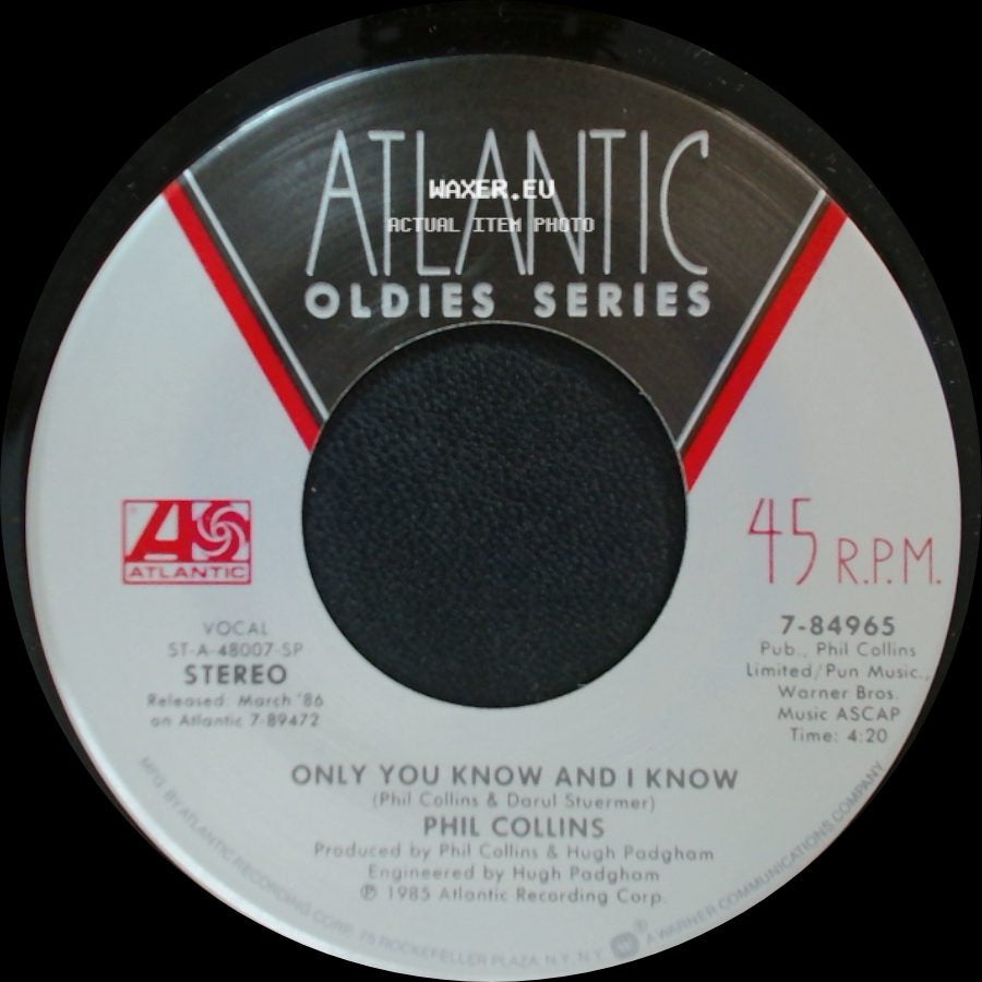 Phil Collins And Marilyn Martin / Phil Collins - Separate Lives (Love Theme From White Nights) / Only You Know And I Know side B