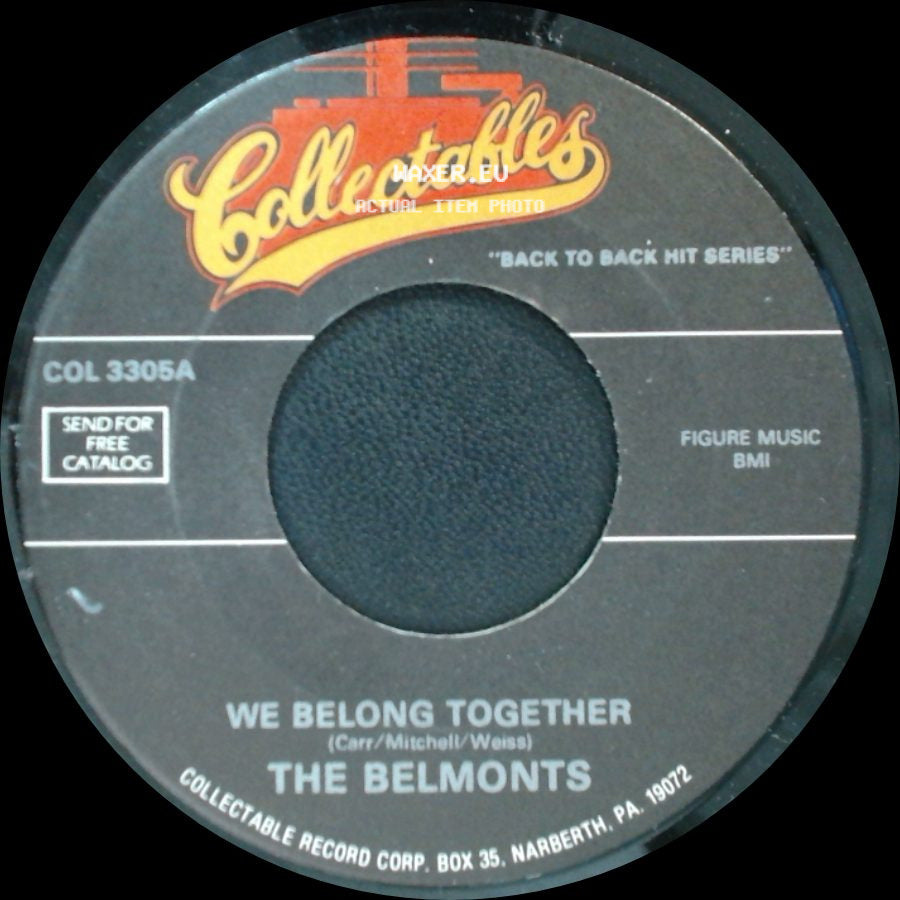 Carlo / The Belmonts - Ring A Ling / We Belong Together side B