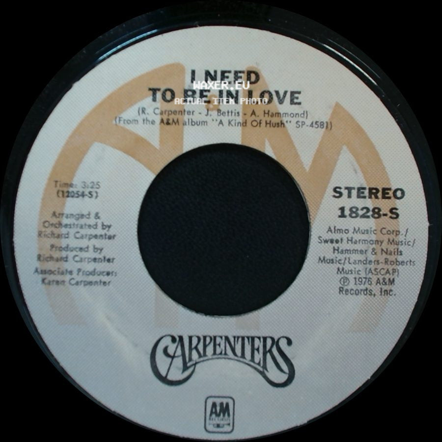 Carpenters - Sandy / I Need To Be In Love side B