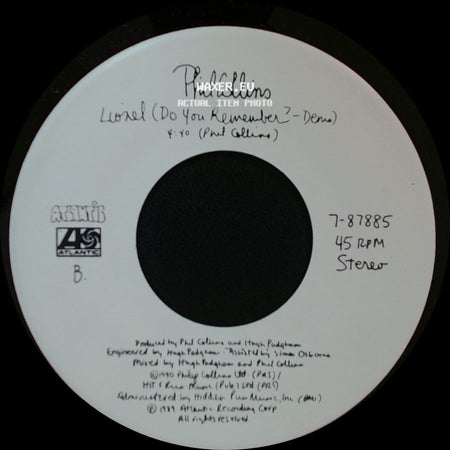 Phil Collins - Something Happened On The Way To Heaven / Lionel (Do You Remember? - Demo) side B