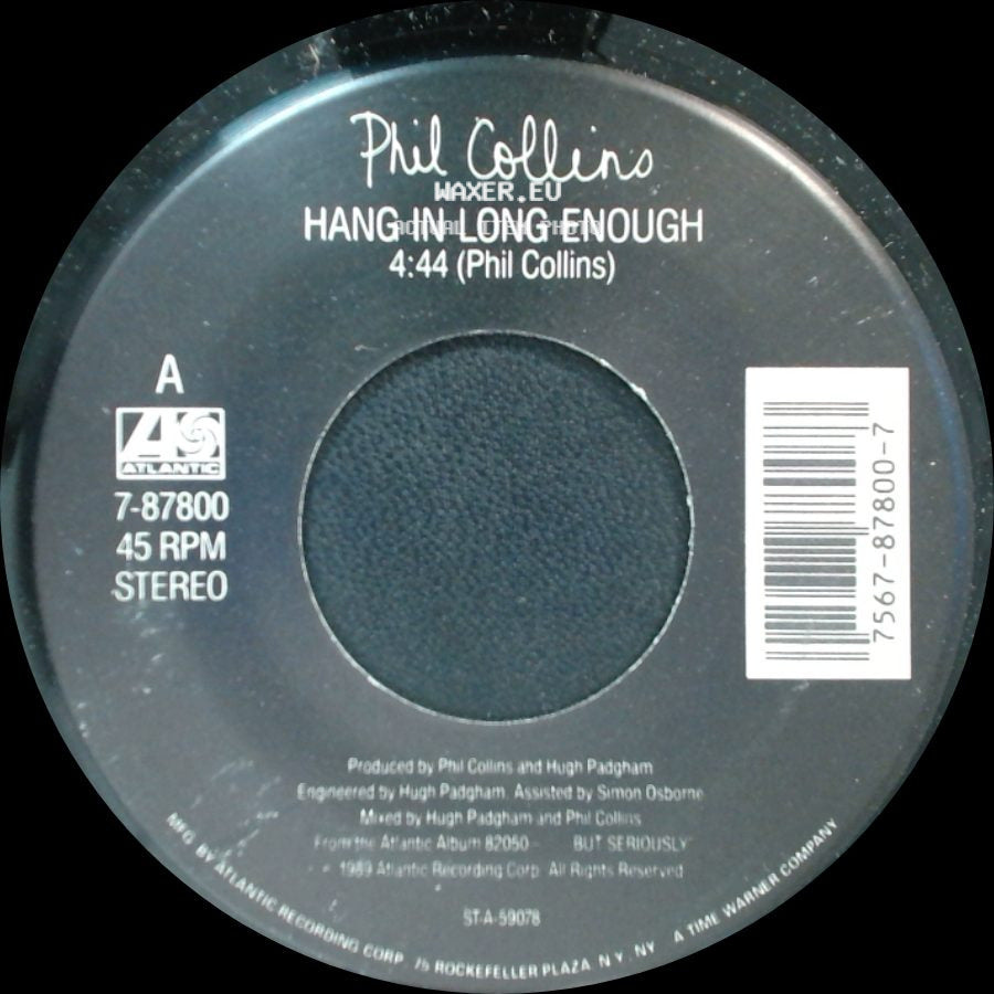 Phil Collins - Hang In Long Enough / Separate Lives (Live) side A