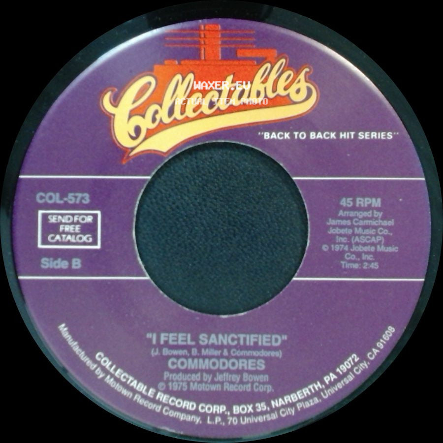 Commodores - Machine Gun / I Feel Sanctified side B