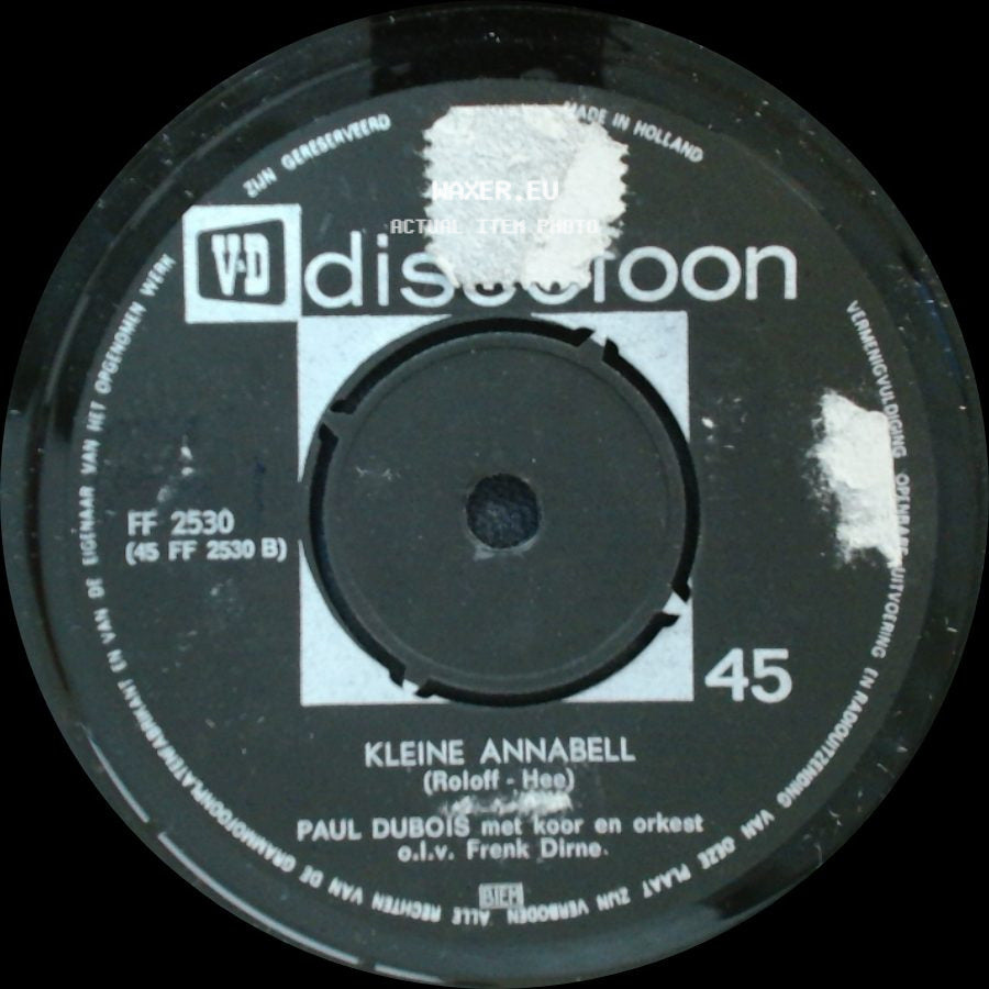 Paul Dubois - So Ein Tag, So Wunderschoen Wie Heute / Kleine Annabell side B