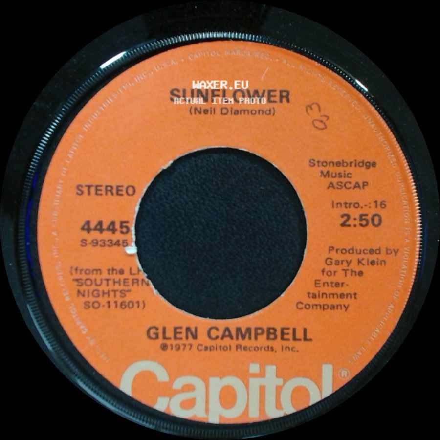 Glen Campbell - How High Did We Go / Sunflower side B