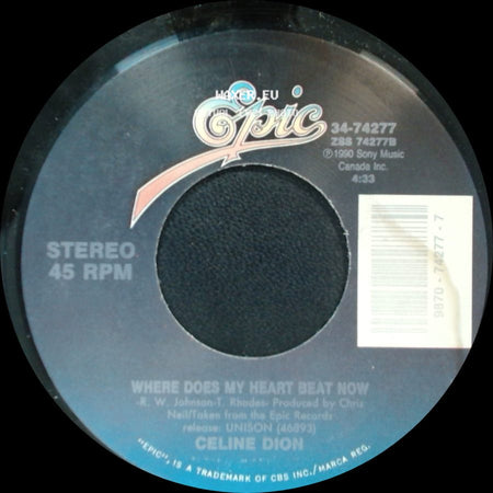 Celine Dion - If You Asked Me To / Where Does My Heart Beat Now side B