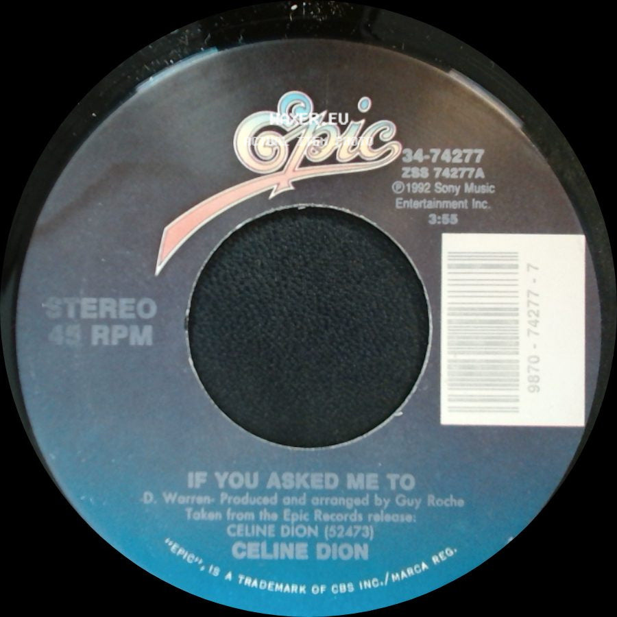 Celine Dion - If You Asked Me To / Where Does My Heart Beat Now side A
