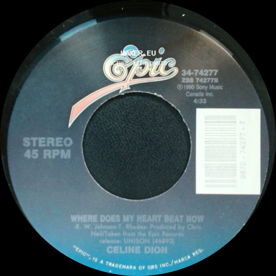 Celine Dion - If You Asked Me To / Where Does My Heart Beat Now side B